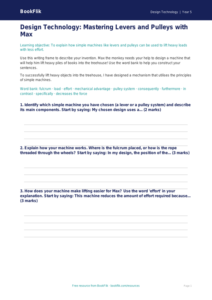 Free Levers And Pulleys Writing Frame | Year 5 | Design Technology | BookFlik