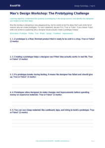 Free Prototyping Activity Sheet | Year 5 | Design Technology | BookFlik