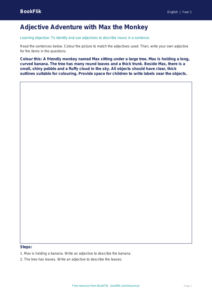 Free Adjectives Colouring Page | Year 1 | English | BookFlik