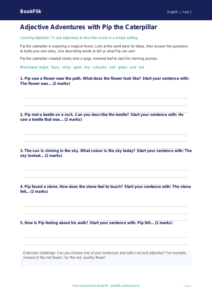 Free Adjectives Writing Frame | Year 1 | English | BookFlik