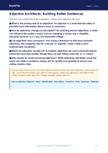 Free Adjectives Poster | Year 4 | English | BookFlik