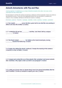 Free Adverbs Activity Sheet | Year 4 | English | BookFlik