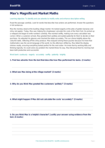 Free Adverbs Comprehension | Year 4 | English | BookFlik