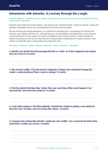 English adverbs track sheet year 4 greater depth