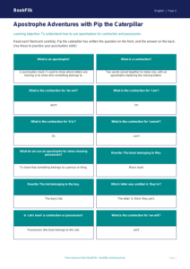 Free Apostrophes Flashcards | Year 2 | English | BookFlik