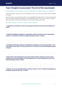Free Apostrophes Assessment | Year 4 | English | BookFlik