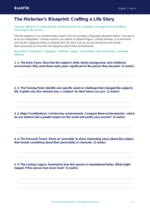Free Biography Activity Sheet | Year 4 | English | BookFlik