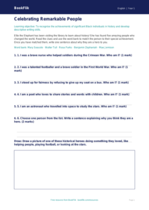 Black History Month Activity Sheet for Year 1 | Australian Curriculum