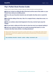 Free Book Review Poster | Year 1 | English | BookFlik