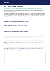 Free Book Review Track Sheet | Year 1 | English | BookFlik