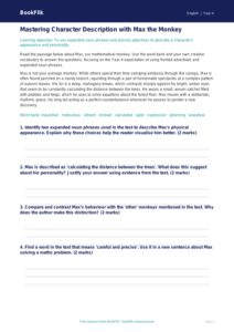 Free Character Description Track Sheet | Year 4 | English | BookFlik