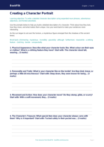 Free Character Description Writing Frame | Year 4 | English | BookFlik