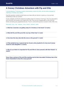 Free Christmas Story Worksheet | Foundation | English | BookFlik