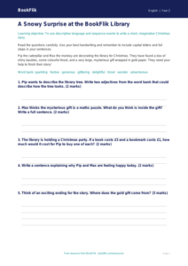 Free Christmas Story Worksheet | Year 2 | English | BookFlik