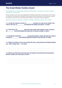 Free Christmas Story Activity Sheet | Year 5 | English | BookFlik