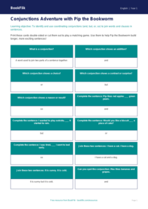 Free Conjunctions Flashcards | Year 1 | English | BookFlik
