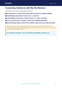 Free Conjunctions Poster | Year 2 | English | BookFlik