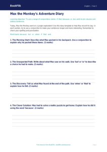 Free Conjunctions Template | Year 2 | English | BookFlik