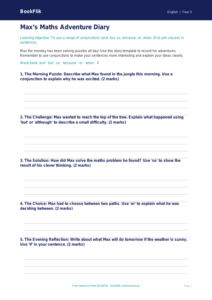 Free Conjunctions Template | Year 3 | English | BookFlik