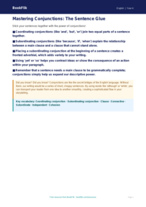 Free Conjunctions Poster | Year 4 | English | BookFlik