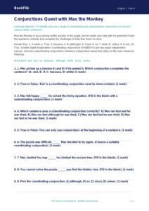 Free Conjunctions Quiz | Year 4 | English | BookFlik