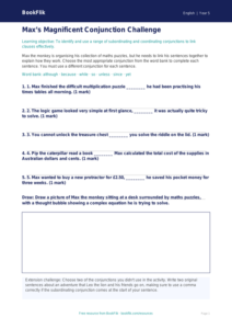 Free Conjunctions Activity Sheet | Year 5 | English | BookFlik