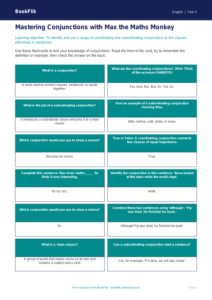 Free Conjunctions Flashcards | Year 5 | English | BookFlik