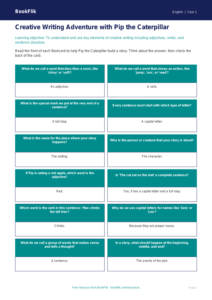 Free Creative Writing Flashcards | Year 1 | English | BookFlik