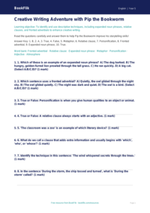 Free Creative Writing Quiz | Year 5 | English | BookFlik