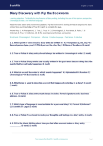 Free Diary Writing Quiz | Year 5 | English | BookFlik