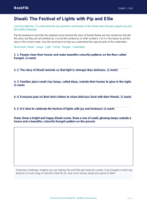 Free Diwali Story Activity Sheet | Foundation | English | BookFlik