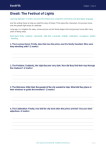 Free Diwali Story Writing Frame | Year 2 | English | BookFlik