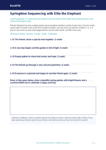 Free Easter Story Activity Sheet | Foundation | English | BookFlik