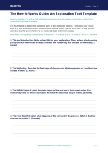 Free Explanation Texts Template | Year 5 | English | BookFlik