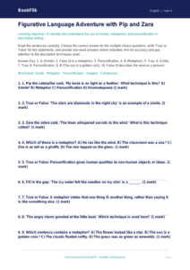 Free Figurative Language Quiz | Year 4 | English | BookFlik