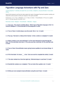 Free Figurative Language Quiz | Year 5 | English | BookFlik