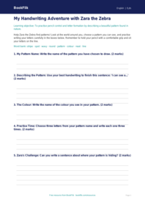 Free Handwriting Template | Foundation | English | BookFlik