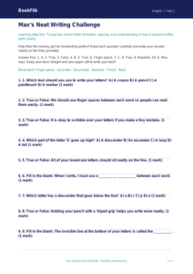 Free Handwriting Quiz | Year 1 | English | BookFlik
