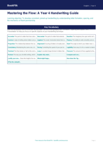 English handwriting word mat year 4 greater depth