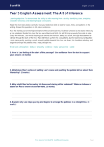 Free Inference Assessment | Year 5 | English | BookFlik