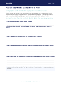 Free Instructions Template | Year 2 | English | BookFlik