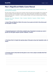 Free Instructions Template | Year 4 | English | BookFlik