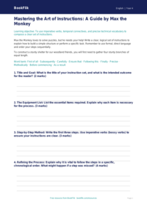 English instructions writing frame year 4 greater depth