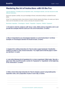 Free Instructions Worksheet | Year 5 | English | BookFlik