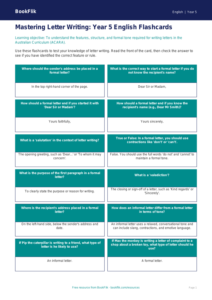 Free Letter Writing Flashcards | Year 5 | English | BookFlik