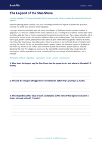 Free Myths And Legends Comprehension | Year 4 | English | BookFlik