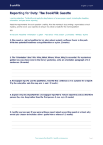 Free Newspaper Writing Worksheet | Year 4 | English | BookFlik