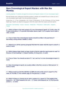 Free Non Chronological Reports Quiz | Year 4 | English | BookFlik