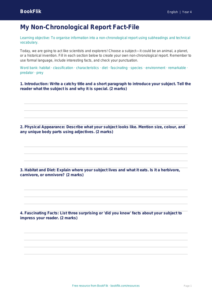 Free Non Chronological Reports Template | Year 4 | English | BookFlik