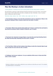 Free Nouns And Verbs Template | Year 2 | English | BookFlik